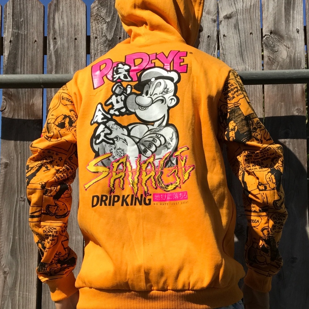 Orange popeye savage hoodie
